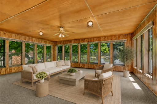 Space for hosting all the lake parties your heart desires! Or even imagine finishing off the space and making it a 4 season sunroom - the sunrise lake views are fantastic! Virtually staged