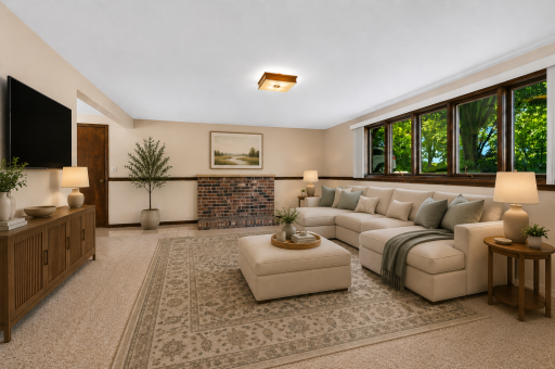 Plenty of space for you and your guest after a beatuiful day on the lake-virtually staged