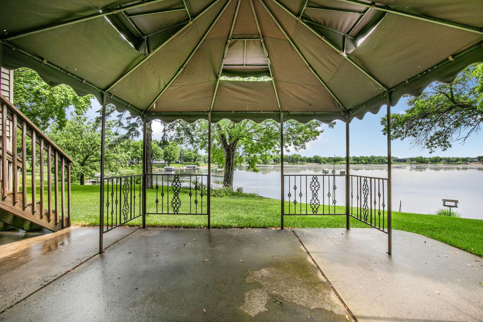 Find shade on the back patio under the gazebo to take in the views.