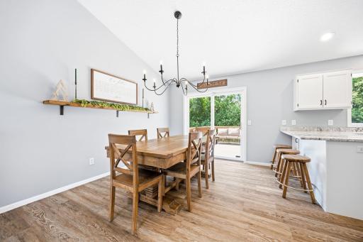 Plenty of space in this open kitchen and dining area