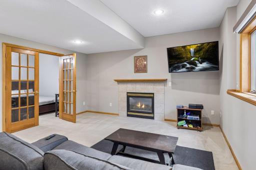 Close the French doors in the flex room for privacy.