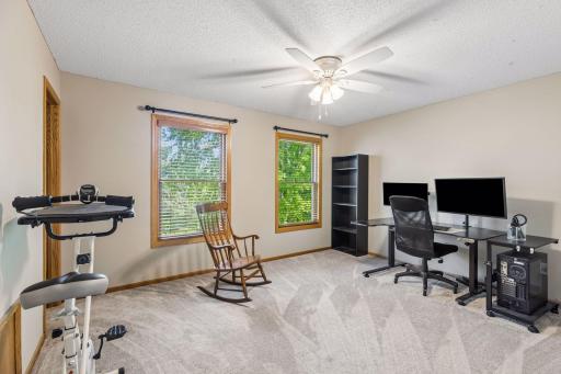 Bedroom 4 is quite large and currently being used as an at home office. There is a walk-in closet in this room.