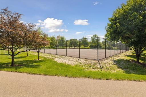 Tennis courts are just a couple blocks from the house.