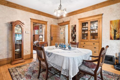 Formal Dining - Original Built-ins, Butler's door and crown