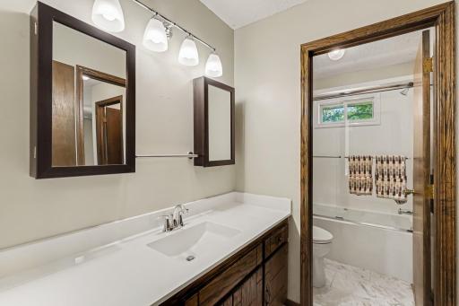 Bath w/ Wide Countertop and Dual Mirrors/Medicine Cabinets.