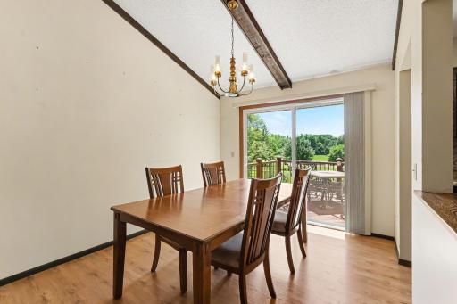 Dining Room w/ Vaulted Ceiling walks out to Deck!