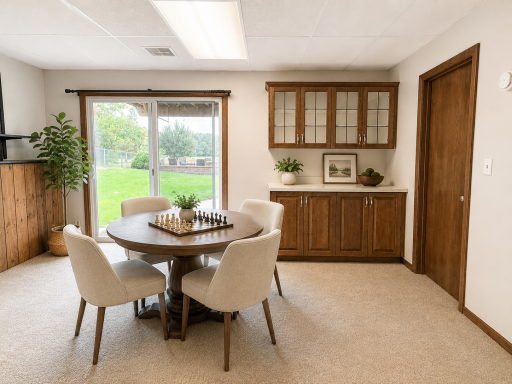 Walkout Basement Family Room/Sitting Area - AI-Enhanced/Staged