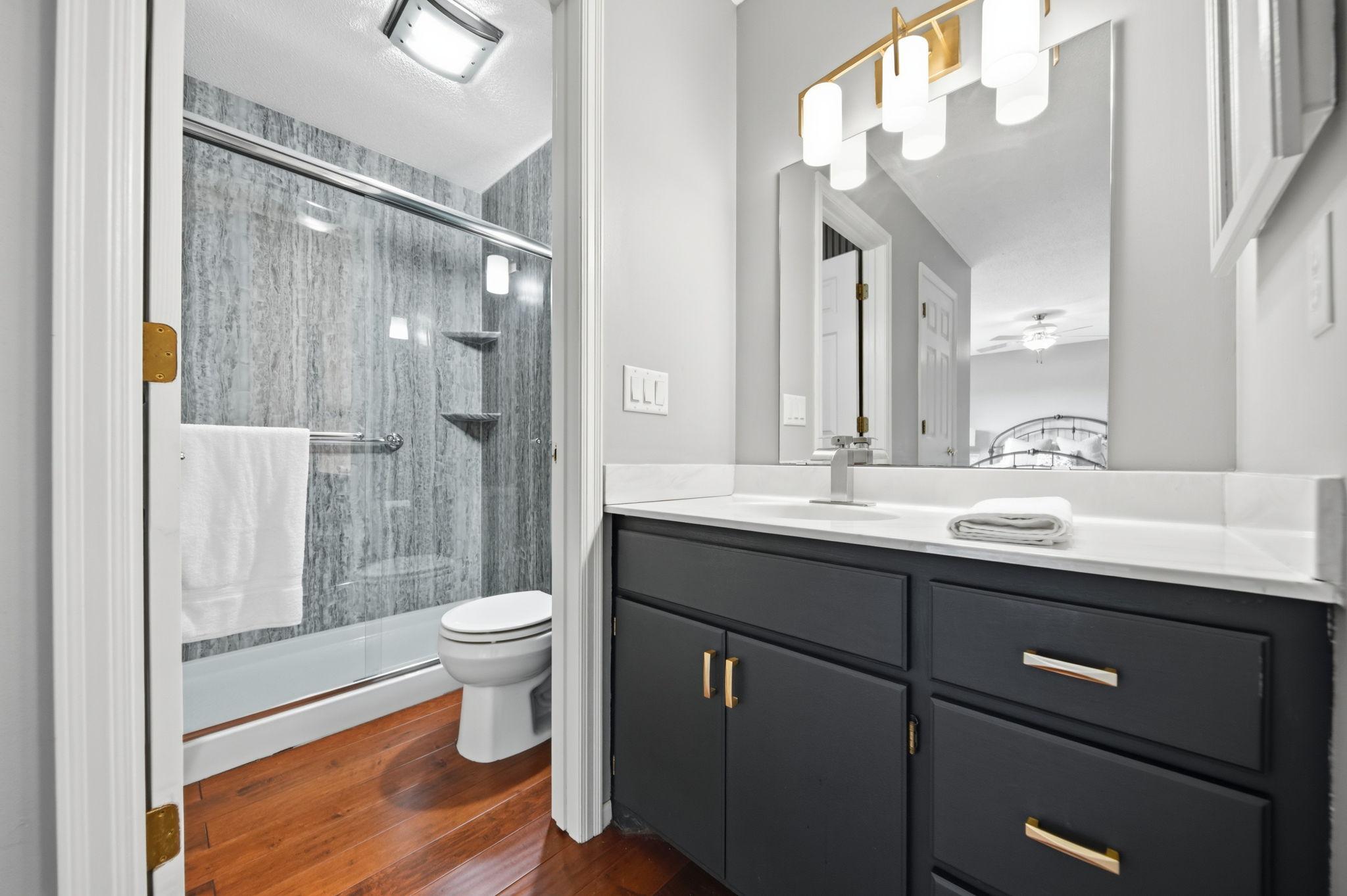 Private primary 3/4 bathroom.