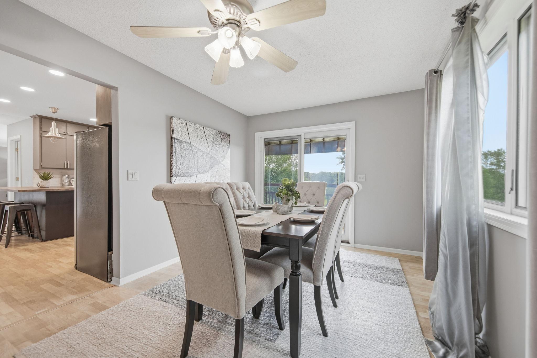 Main level dining room with sliding door to back deck!