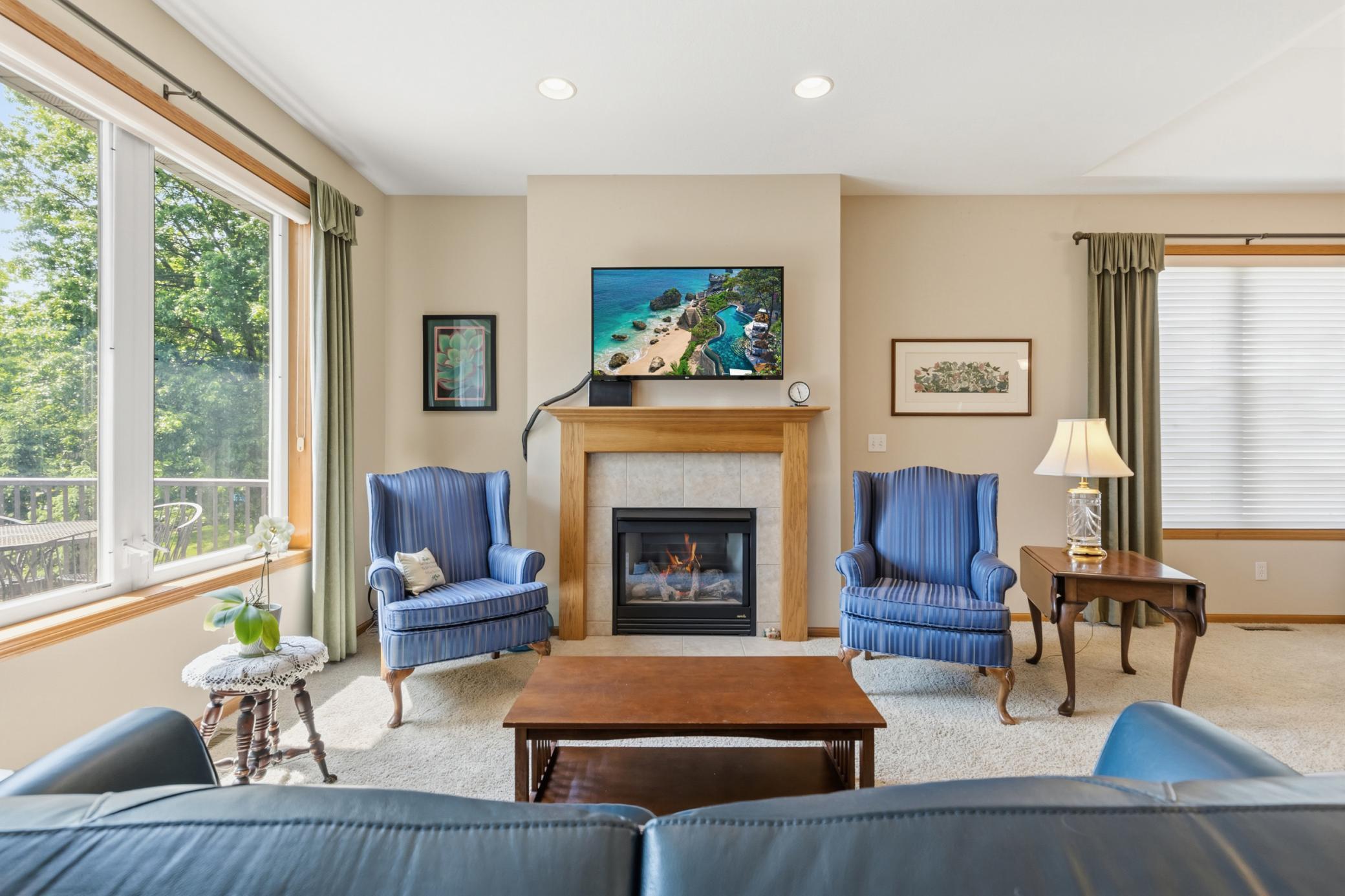One of Two Cozy Gas Fireplaces in the Home.