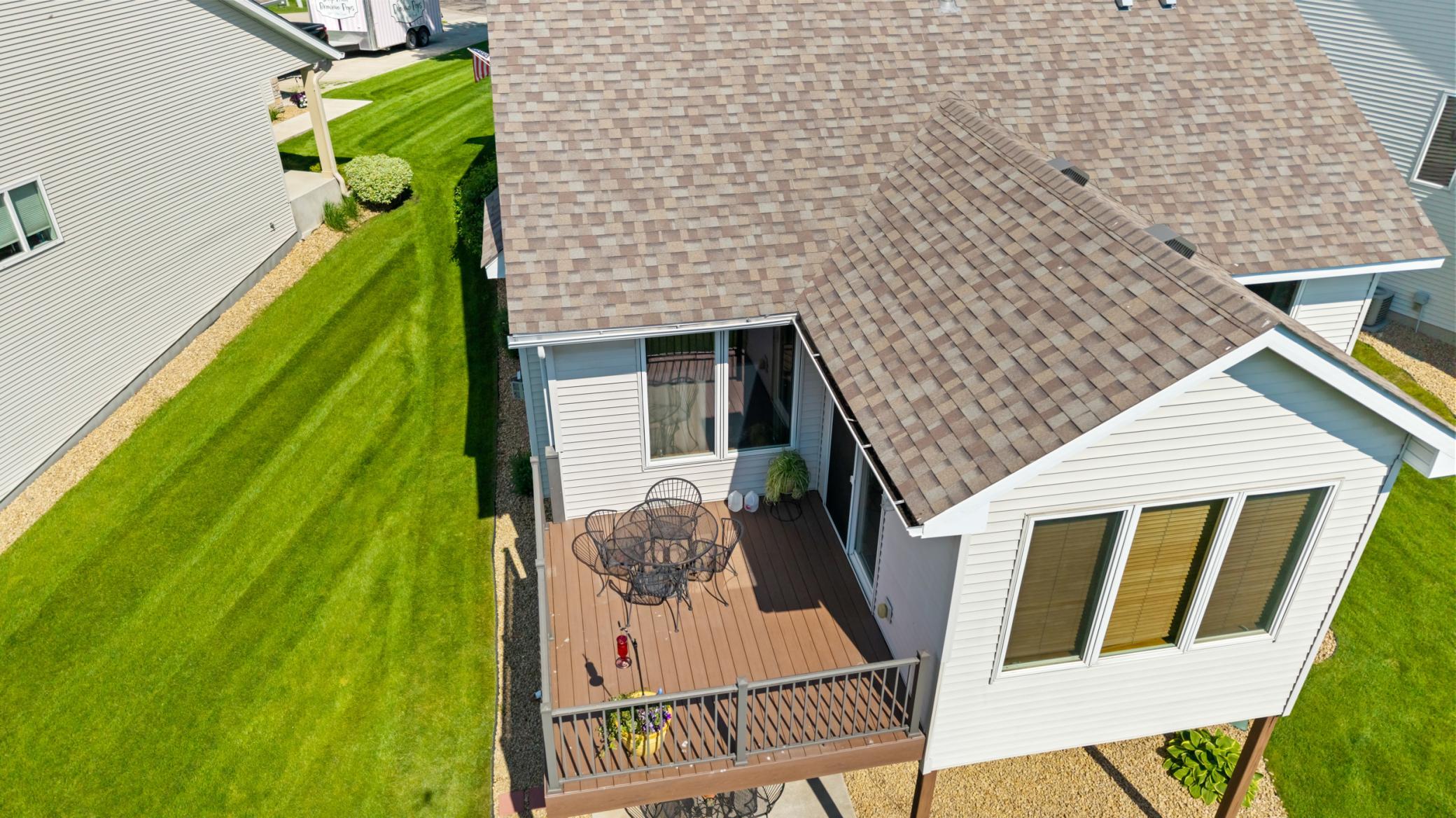 10x10-ft Maintenance Free Deck Just Outside the Sunroom. The Roof was New in 2021.