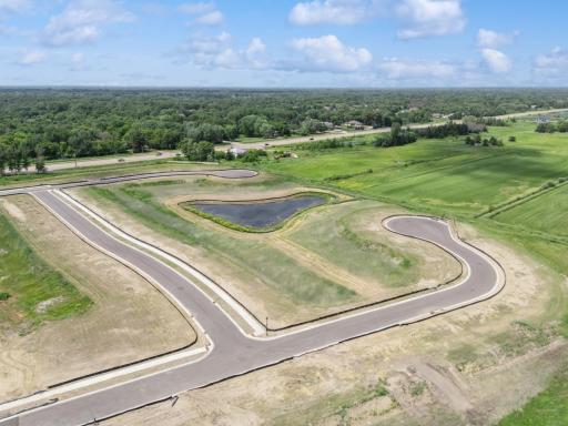 An aerial view of the villas section.