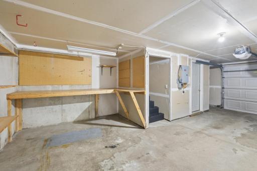 Deep tuck-under garage with bonus shop space