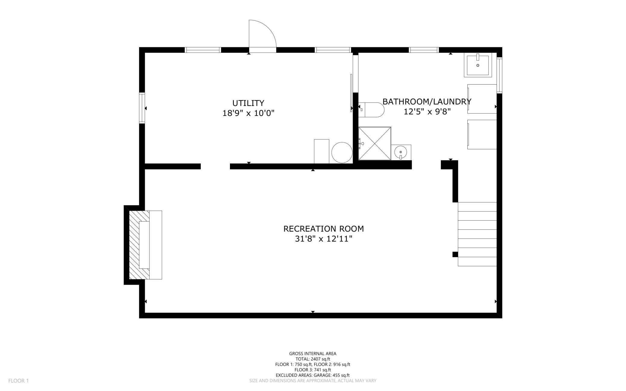Lower level floor plan