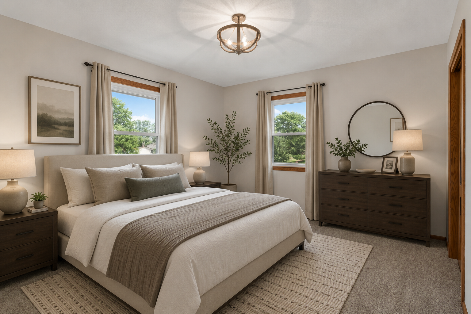 Primary bedroom - virtually staged