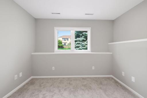 The view looking outside from the downstairs bedroom