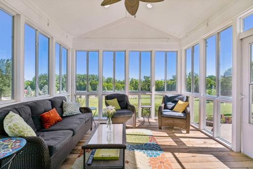 The three season porch offers stunning views on three sides.