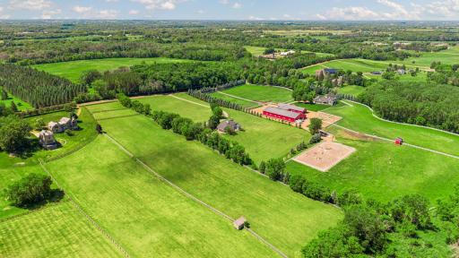 Aerial shows the perspective of this home relative to surrounding properties.