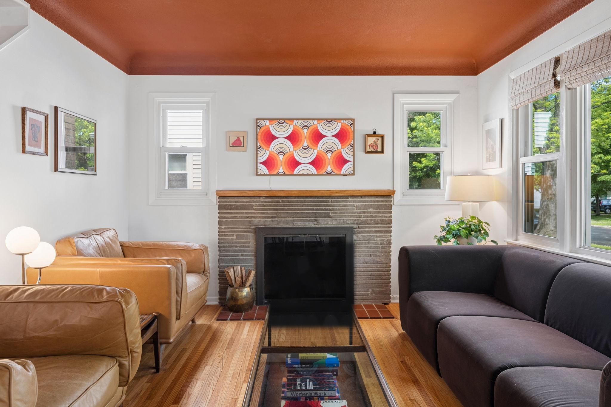 Relax in the sunlit living room.