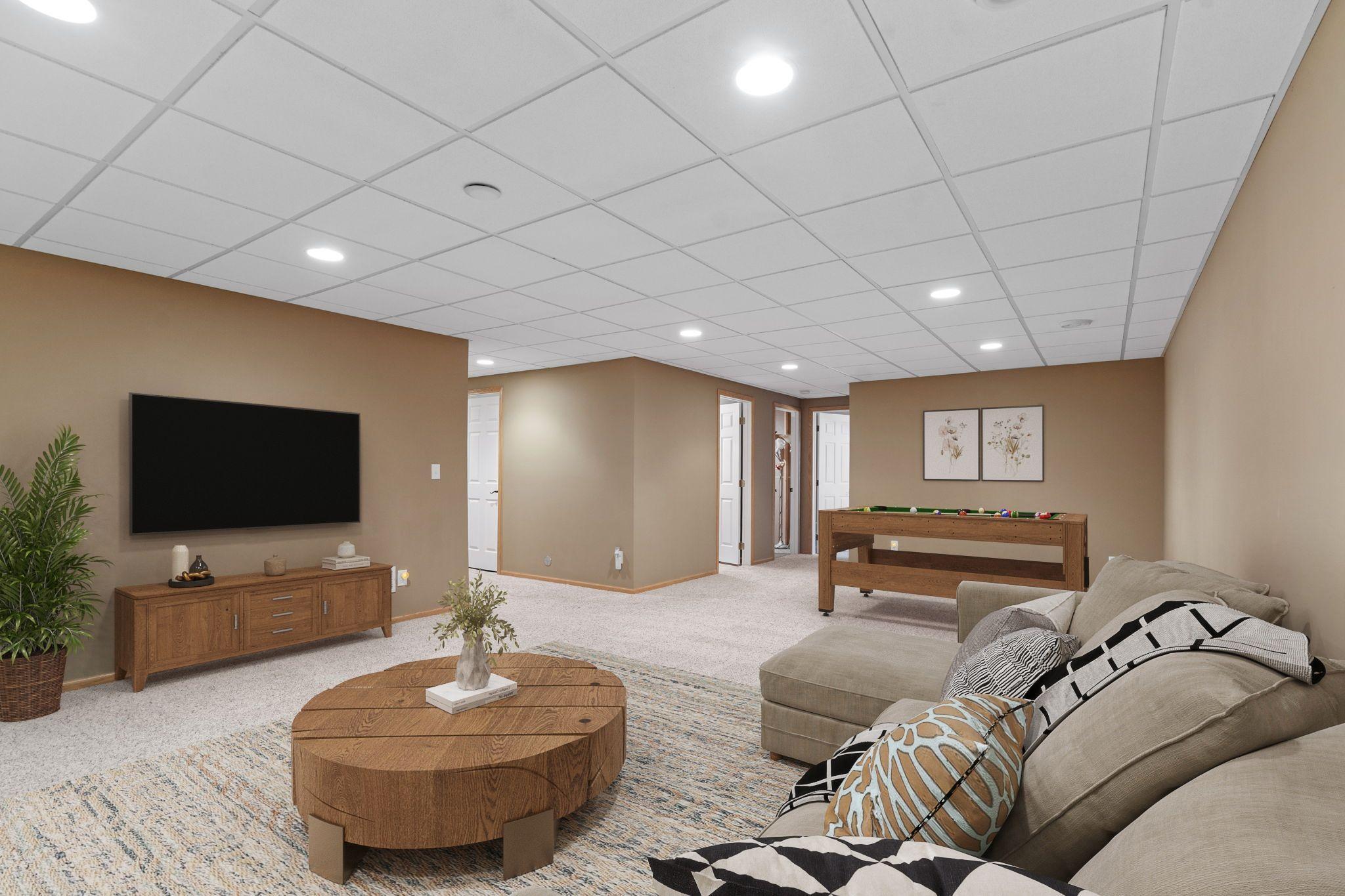 Spacious Lower Level Family Room!
