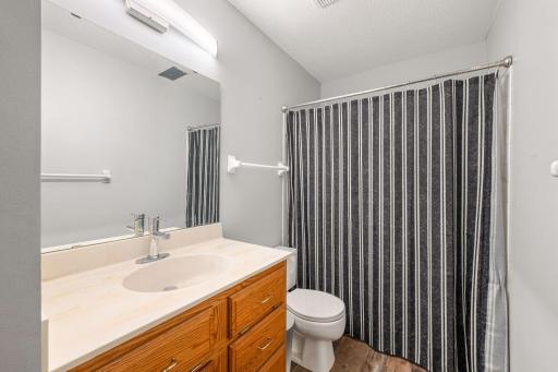 Lower level full bath with oversized vanity!