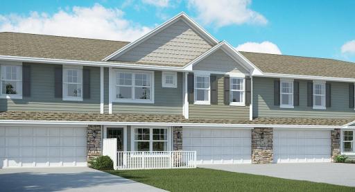 (Exterior rendering, actual home's finishes will vary.)