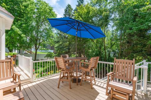 Relax on the maintenance free Deck and enjoy the beautifully landscaped backyard