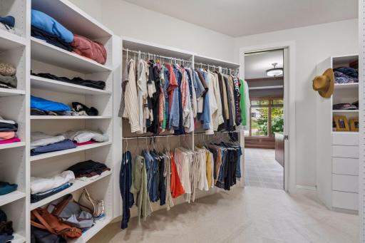 Primary closet walks into main level office.