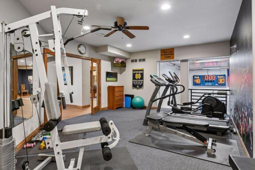 Photo one of exercise room and views into your indoor gymnasium.