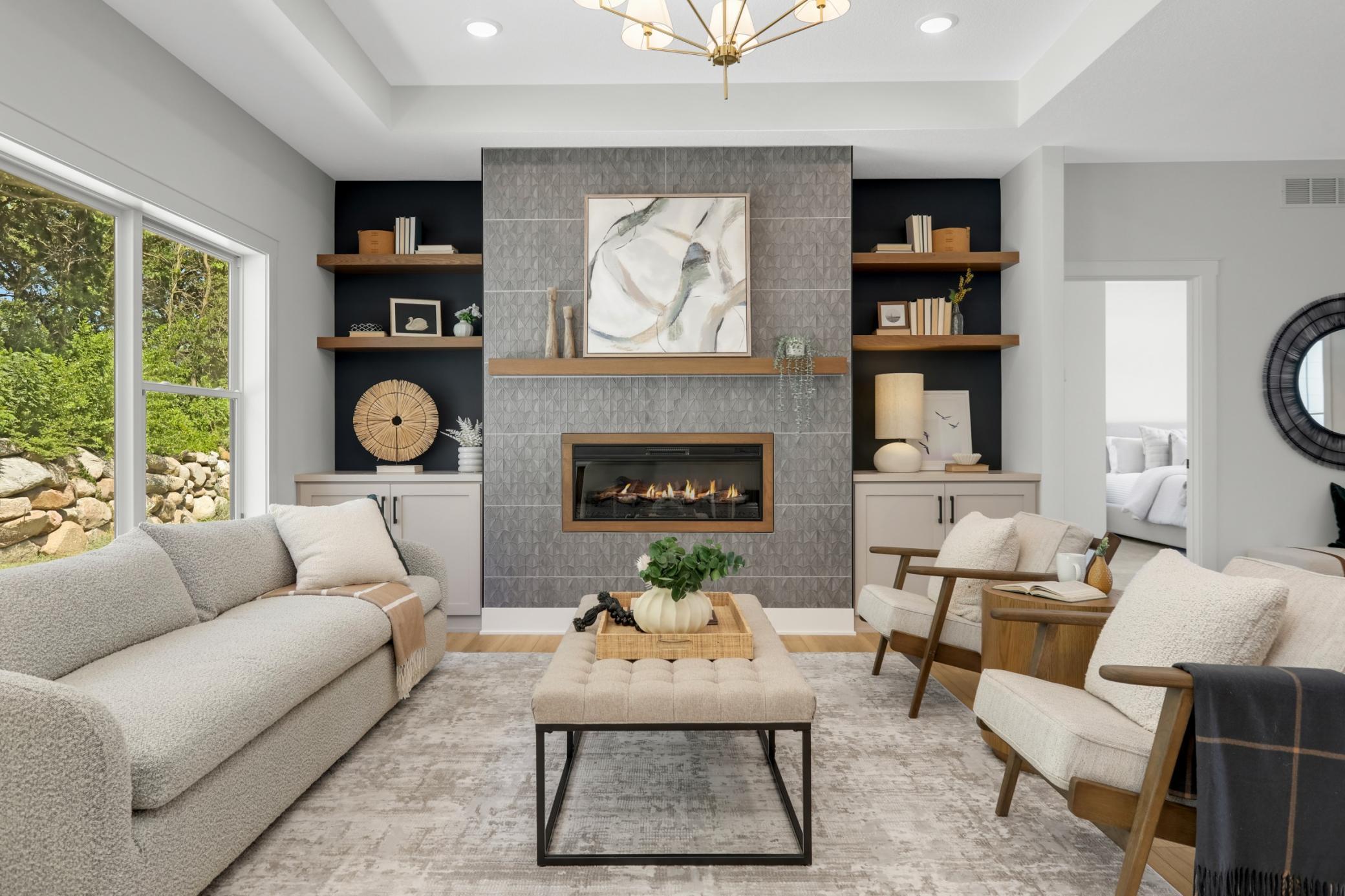 Custom built-ins and floating shelves