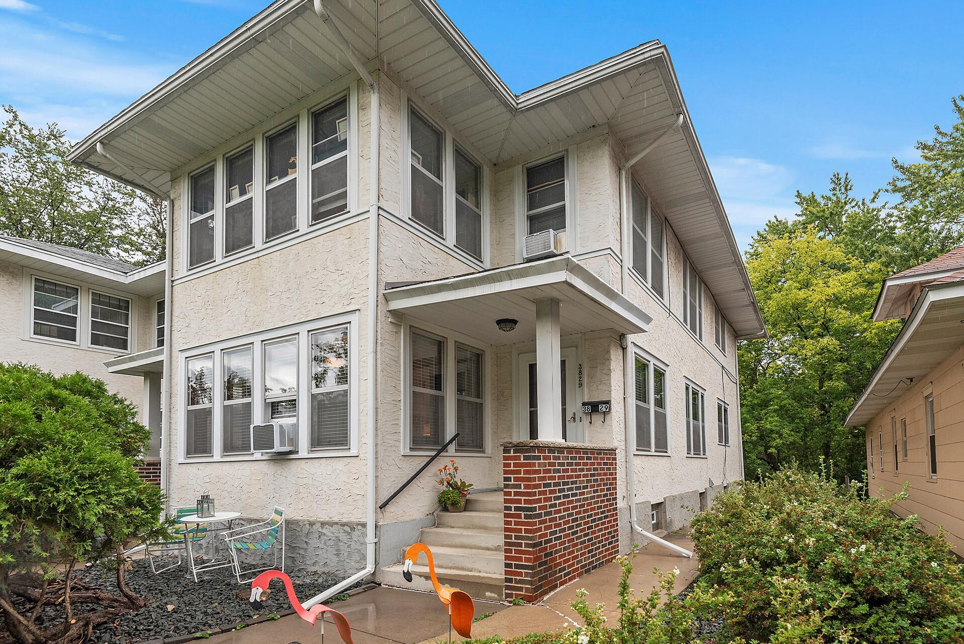 Welcome to 3827 and 3829 Blaisdell Ave S. This photo features the entrance to the main floor unit #3829.