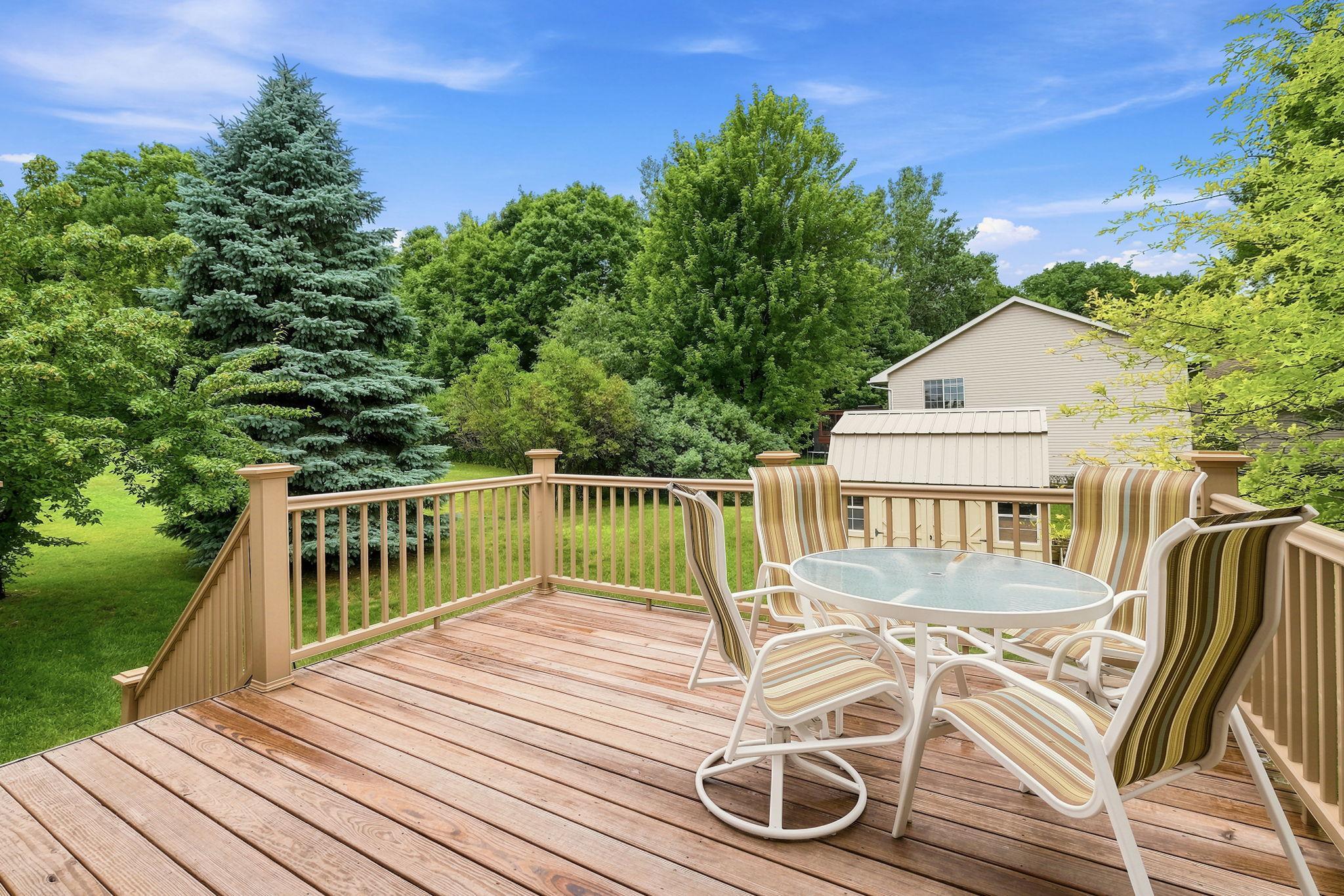Deck off of the kitchen/dining area