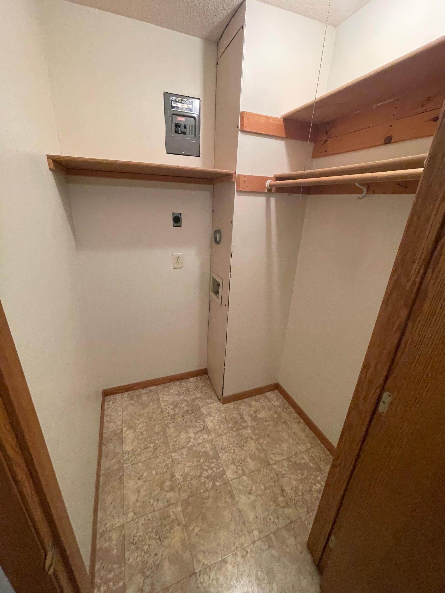 Large closet with laundry hook ups!