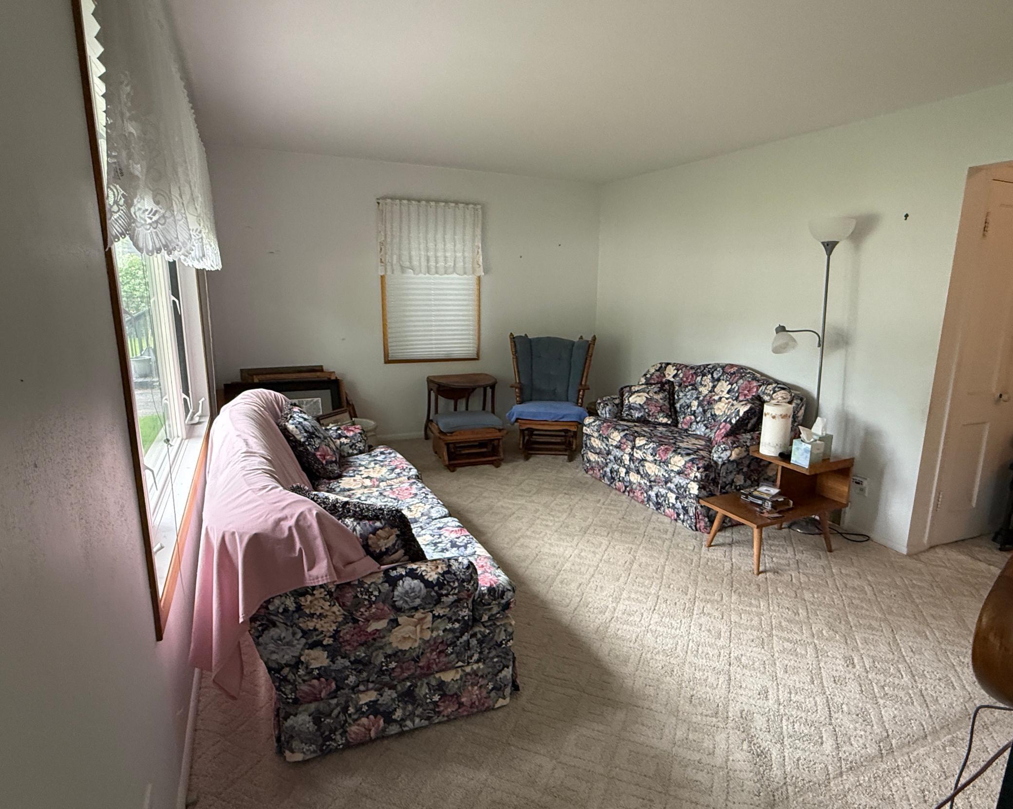 Living room in front of house
