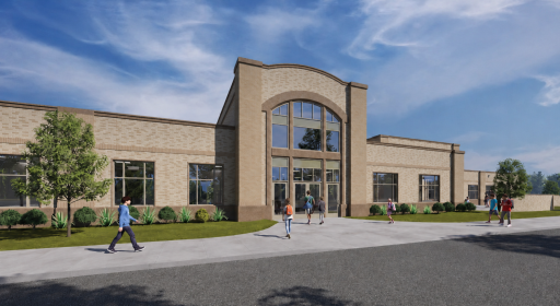 Architectural Rendering of New Horace Mann Elementary School - Grades K-5 Opening Fall 2028