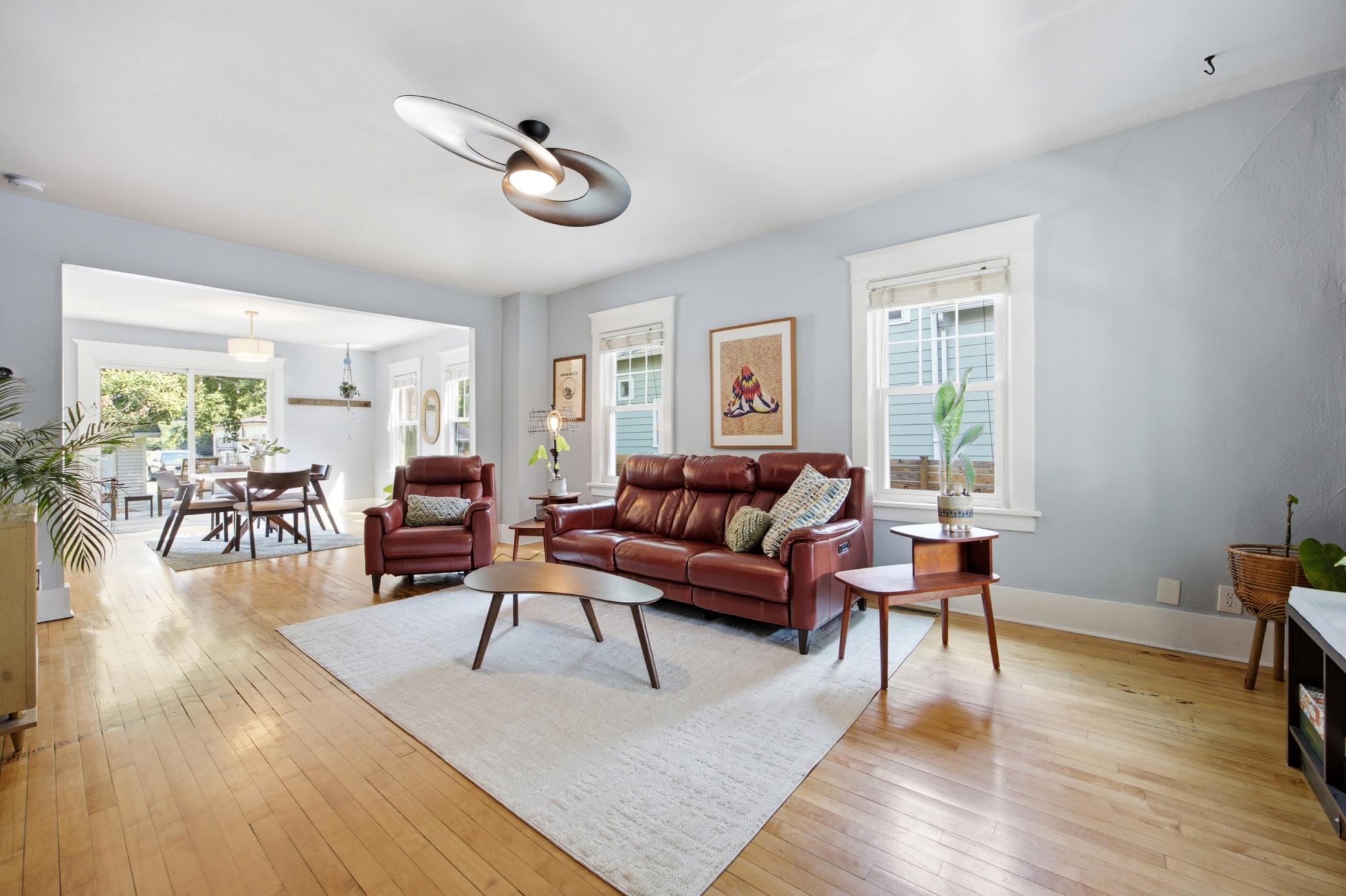 Living Room with Beautiful Hardwood Floors