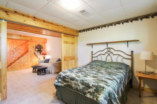 Lower level bonus room currently used for extra sleeping area.