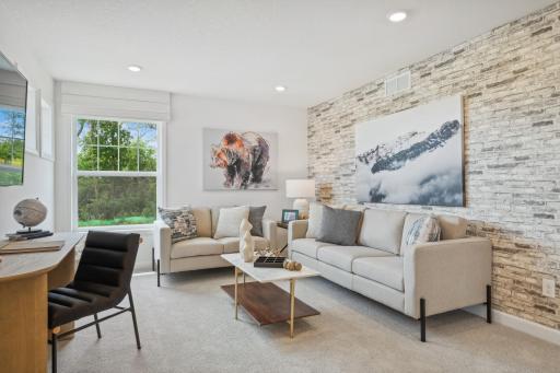 (Photo of model home, finishes will vary) The upstairs loft is multipurpose in nature and can function as another common area for doing homework, playing games, reading books and more.