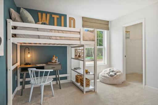 (Photo of model home, finishes will vary) There are three secondary bedrooms on the second floor, offering household members privacy and space to rest.