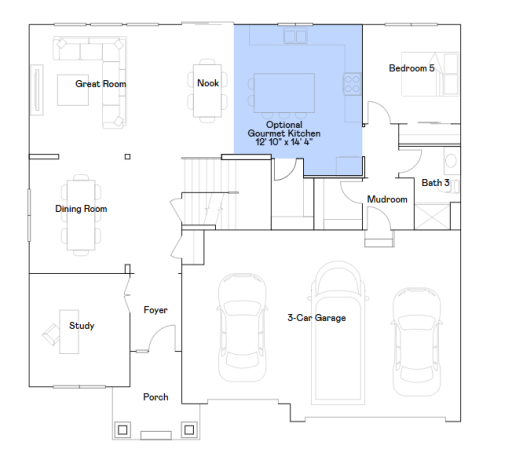 Itasca main level floorplan.