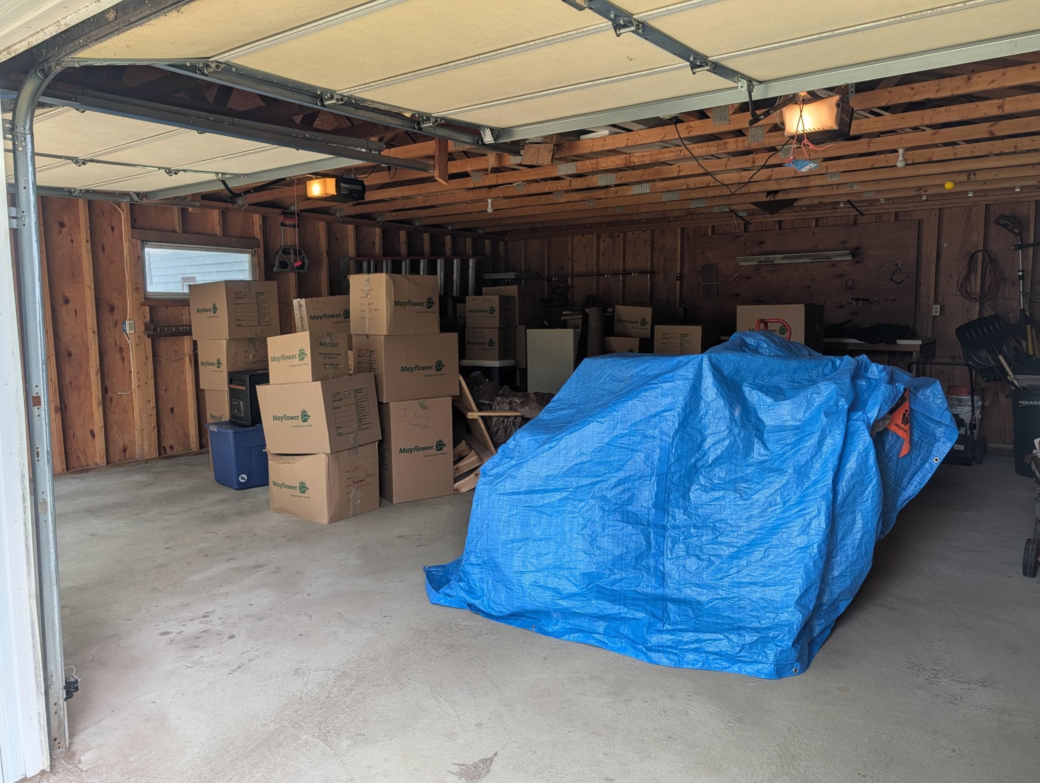 Lots of space in garage