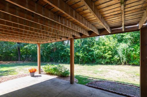Lower level walk out patio to spacious and private side and back yard.