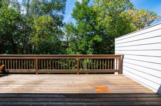 Another view of the private deck and outside greenery.
