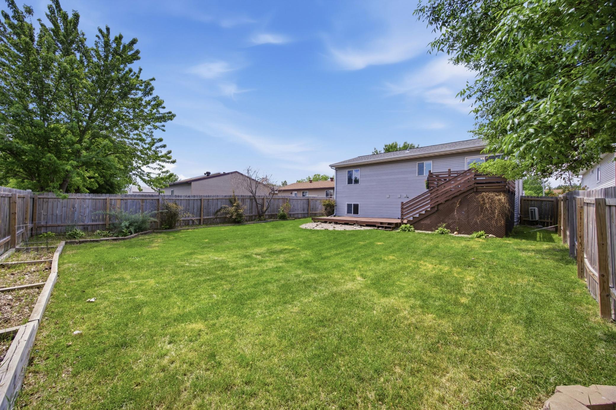 Fully fenced yard