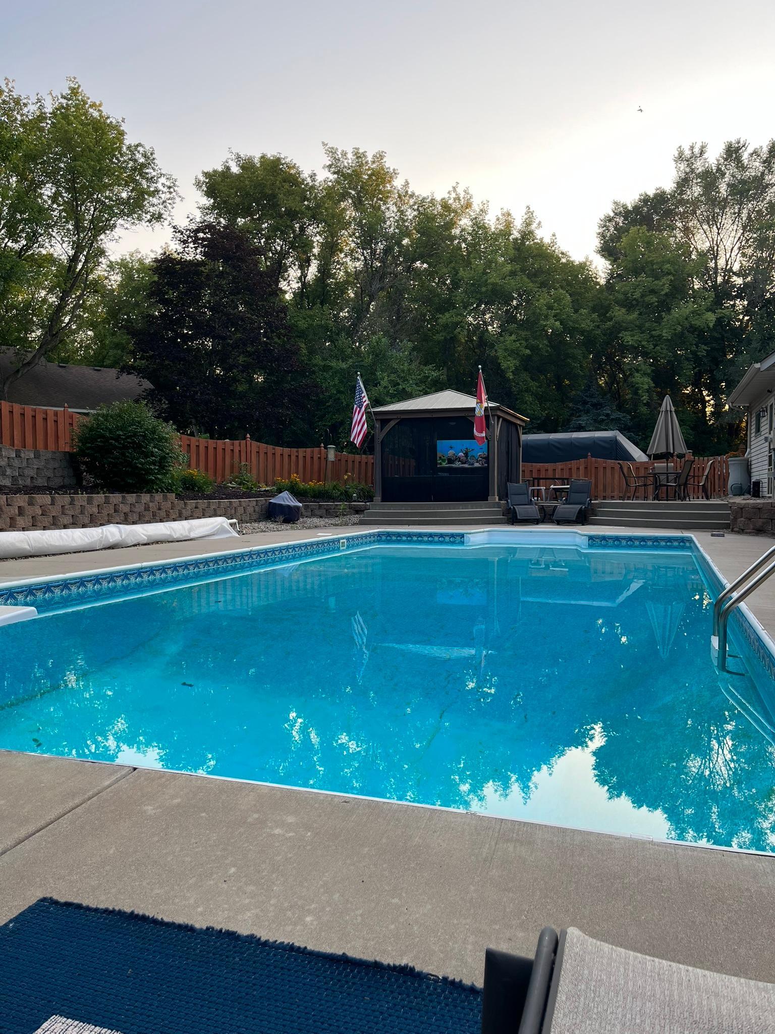 Summer pool setting