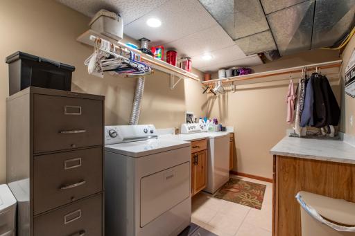 Laundry room has clothes chute from 2nd floor
