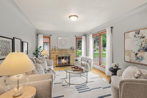 Living room with incredible windows that let in tons of natural light