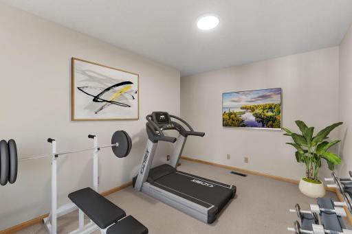 Bonus Room Virtually Staged as an Exercise Room