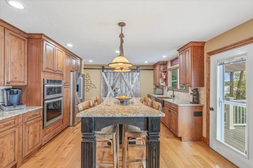 Island with granite counters