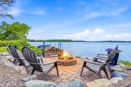 Professional lakeside firepit.
